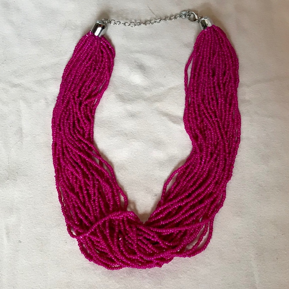 Beaded pink necklace